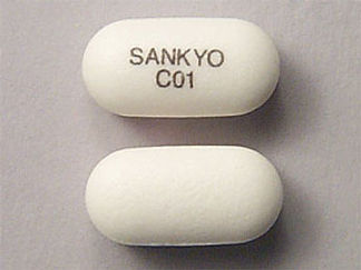 This is a Tablet imprinted with SANKYO  C01 on the front, nothing on the back.