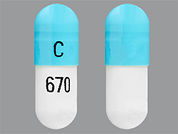 Tizanidine Hcl: This is a Capsule imprinted with C on the front, 670 on the back.