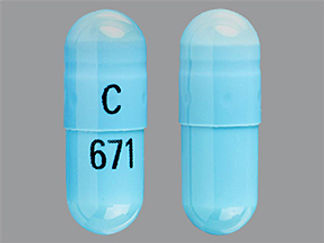 This is a Capsule imprinted with C on the front, 671 on the back.