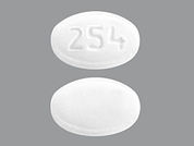 Carvedilol: This is a Tablet imprinted with 254 on the front, nothing on the back.