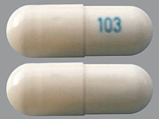 This is a Capsule imprinted with 103 on the front, nothing on the back.