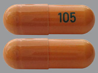 This is a Capsule imprinted with 105 on the front, nothing on the back.