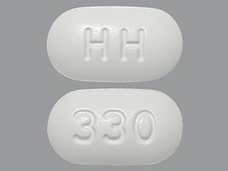 This is a Tablet imprinted with HH on the front, 330 on the back.