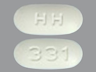 This is a Tablet imprinted with HH on the front, 331 on the back.