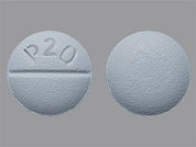 Escitalopram Oxalate: This is a Tablet imprinted with P 20 on the front, nothing on the back.