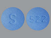 Bupropion Sr: This is a blue round Tablet Sustained-release 12 Hr imprinted with S on the front, 522 on the back, and is manufactured by SOLCO HEALTHCAR.