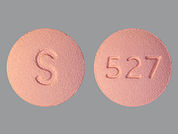 Bupropion Sr: Esto es un Tableta Liberación Sostenida 12 Hr imprimido con S en la parte delantera, 527 en la parte posterior.