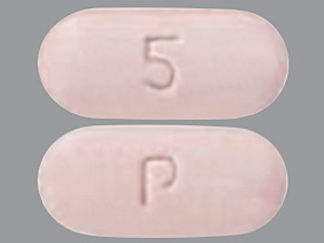 This is a Tablet imprinted with 5 on the front, P on the back.