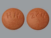 Risperidone: This is a Tablet imprinted with HH on the front, 224 on the back.