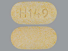 Esto es un Tableta amarillo oblongo imprimido con H149 en la parte delantera, nada en la parte posterior, y es fabricado por SOLCO HEALTHCAR.