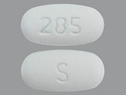 Voriconazole: This is a Tablet imprinted with 285 on the front, S on the back.