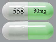 Duloxetine Hcl: This is a Capsule Dr imprinted with 558 on the front, 30mg on the back.