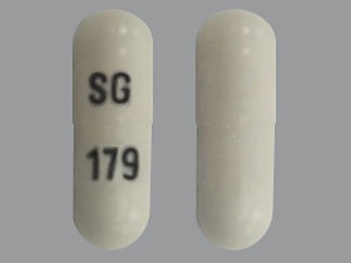 This is a Capsule imprinted with SG on the front, 179 on the back.