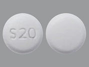 Fosinopril Sodium: Esto es un Tableta imprimido con S 20 en la parte delantera, nada en la parte posterior, y es fabricado por None.