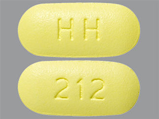 This is a Tablet imprinted with HH on the front, 212 on the back.