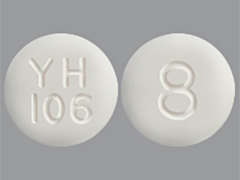 This is a white round Tablet Er imprinted with YH  106 on the front, 8 on the back, and is manufactured by EPIC PHARMA LLC.