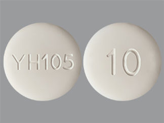 This is a Tablet Er imprinted with YH105 on the front, 10 on the back.