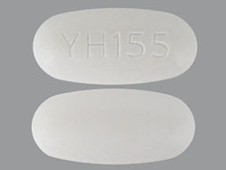 This is a Tablet Er imprinted with YH155 on the front, nothing on the back.