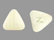 Azasan: This is a Tablet imprinted with Z on the front, 75 mg on the back.