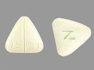 This is a Tablet imprinted with Z on the front, 75 mg on the back.