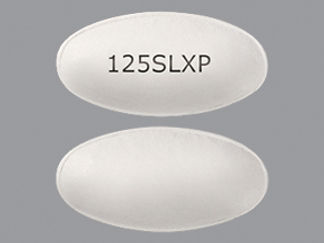 This is a Tablet Dr imprinted with 125SLXP on the front, nothing on the back.