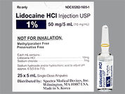 Lidocaine Hcl: This is a Ampul imprinted with nothing on the front, nothing on the back.