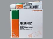 Iodosorb: This is a Gel imprinted with nothing on the front, nothing on the back.