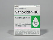 Vanoxide-Hc: This is a Suspension Topical imprinted with nothing on the front, nothing on the back.