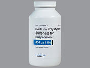 Sodium Polystyrene Sulfonate: Esto es un Polvo imprimido con nada en la parte delantera, nada en la parte posterior, y es fabricado por None.