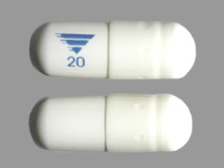 This is a Capsule imprinted with logo and 20 on the front, nothing on the back.