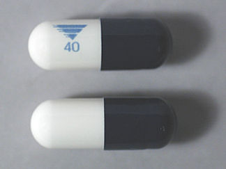 This is a Capsule imprinted with logo and 40 on the front, nothing on the back.