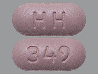 This is a Tablet imprinted with 349 on the front, HH on the back.