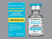 Myobloc: This is a Vial imprinted with nothing on the front, nothing on the back.