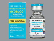 Myobloc: Esto es un Vial imprimido con nada en la parte delantera, nada en la parte posterior, y es fabricado por None.