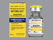 Myobloc: Esto es un Vial imprimido con nada en la parte delantera, nada en la parte posterior, y es fabricado por None.