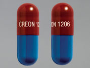 Creon: Esto es un Cápsula Dr imprimido con CREON 1206 en la parte delantera, nada en la parte posterior, y es fabricado por None.