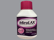 Miralax: This is a Powder imprinted with nothing on the front, nothing on the back.