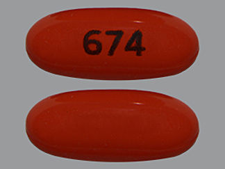 This is a Capsule imprinted with 674 on the front, nothing on the back.