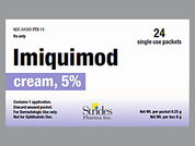 Imiquimod: This is a Cream In Packet imprinted with nothing on the front, nothing on the back.