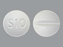 This is a white round Tablet imprinted with S10 on the front, nothing on the back, and is manufactured by STI PHARMA, LLC.