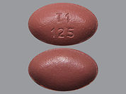 Carbidopa-Levodopa-Entacapone: This is a Tablet imprinted with T1 125 on the front, nothing on the back.