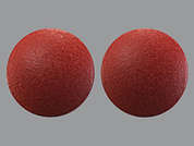 Ferrous Sulfate: This is a red round Tablet imprinted with nothing on the front, nothing on the back, and is manufactured by SUN PHARMACEUTI.