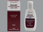 Ultravate: This is a white Lotion imprinted with nothing on the front, nothing on the back, and is manufactured by SUN PHARMACEUTI.