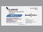 Ilumya: This is a Syringe imprinted with nothing on the front, nothing on the back.