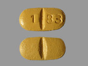 Oxcarbazepine: This is a Tablet imprinted with 1 83 on the front, nothing on the back.