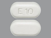 Ezetimibe: This is a Tablet imprinted with E 10 on the front, nothing on the back.