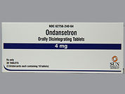 Ondansetron Odt: Esto es un Tableta De Desintegración imprimido con 240 en la parte delantera, nada en la parte posterior, y es fabricado por None.