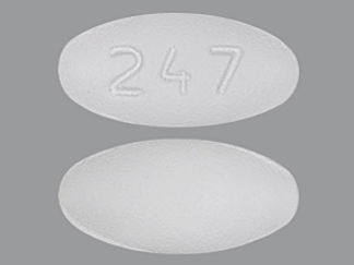 This is a Tablet imprinted with 247 on the front, nothing on the back.