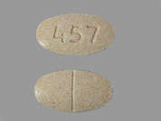 Carbidopa-Levodopa Er: Esto es un Tableta LP beige oval imprimido con 457 en la parte delantera, nada en la parte posterior, y es fabricado por SUN PHARMACEUTI.