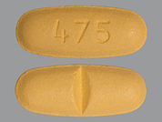 Imatinib Mesylate: This is a Tablet imprinted with 475 on the front, nothing on the back.